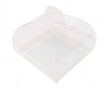 PVC take away box L90xW90xH80mm + silver cardboard